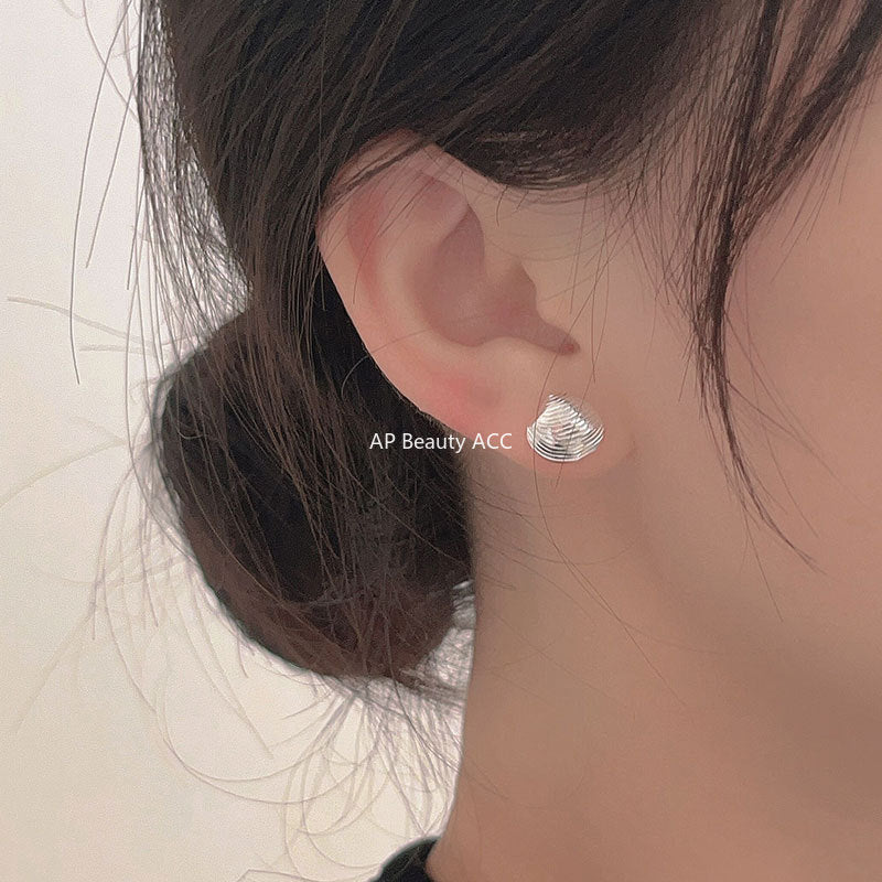 F廠-韓國韓版925純銀海星貝殼耳釘女簡約時尚ins風小紅書耳釘「C1219」25.10-1