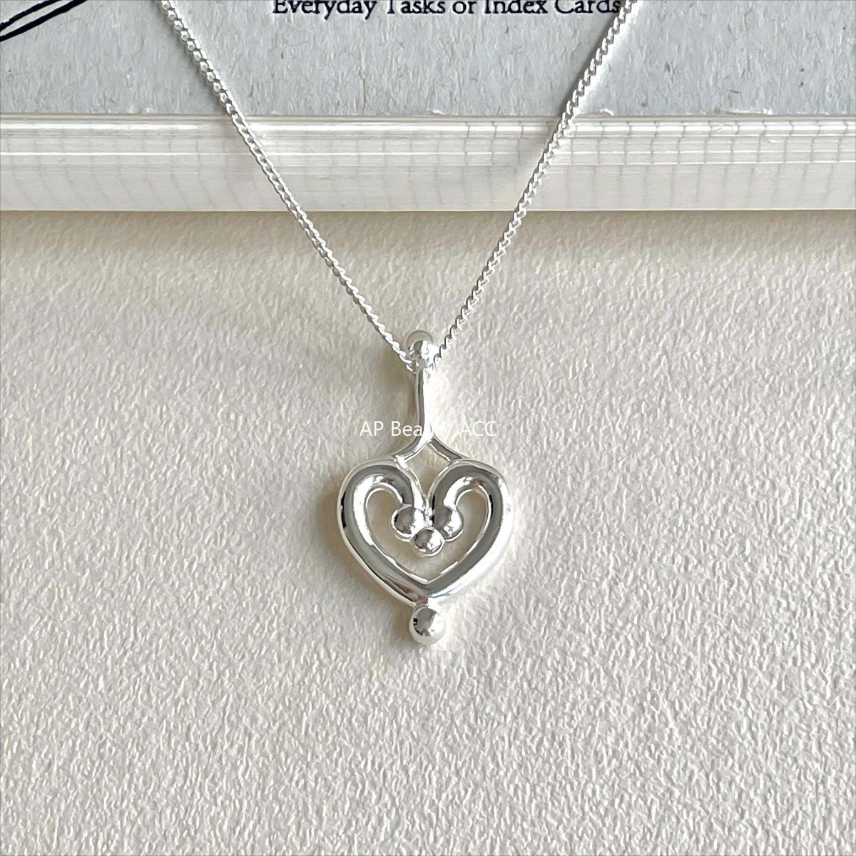 F廠-韓國韓版925純銀愛心項鍊簡約氣質百搭ins小紅書項鍊「B1382」25.11-3