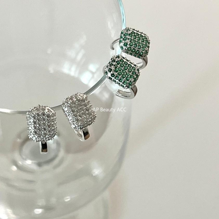 F廠-韓國韓版925純銀鋯石耳釘耳扣女簡約時尚ins風耳環耳飾「C1028」25.11-2