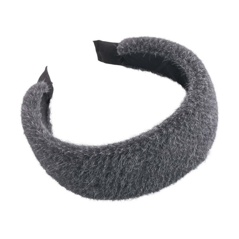 E廠-秋冬細毛絨加厚寬邊髮箍女2025新款高顱頂頭箍氣質百搭髮卡髮飾「27710」25.11-3