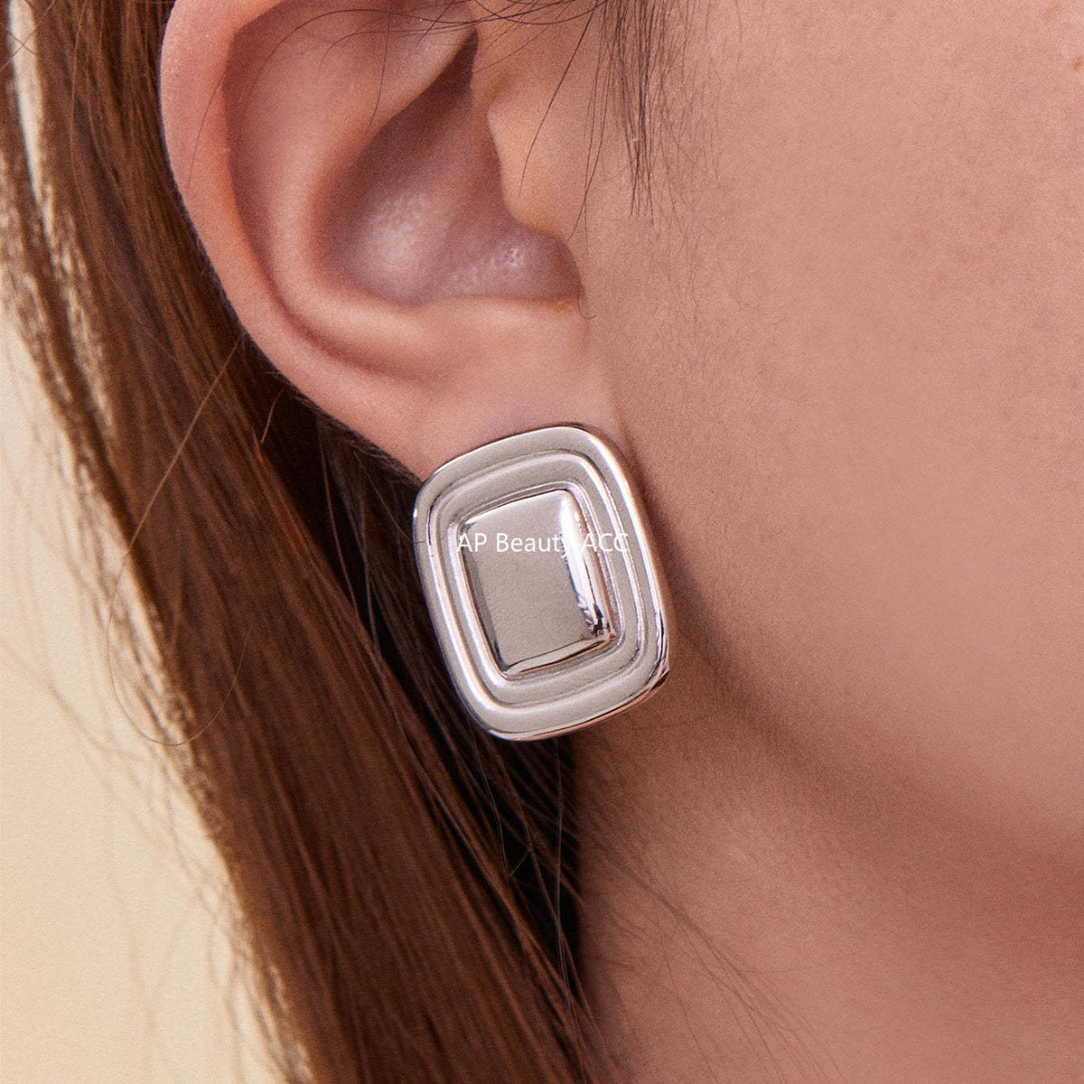 B廠-跨境新款不鏽鋼空心8子耳環ins小眾設計耳飾鍍18k金不掉色「F625-F626」25.10-5