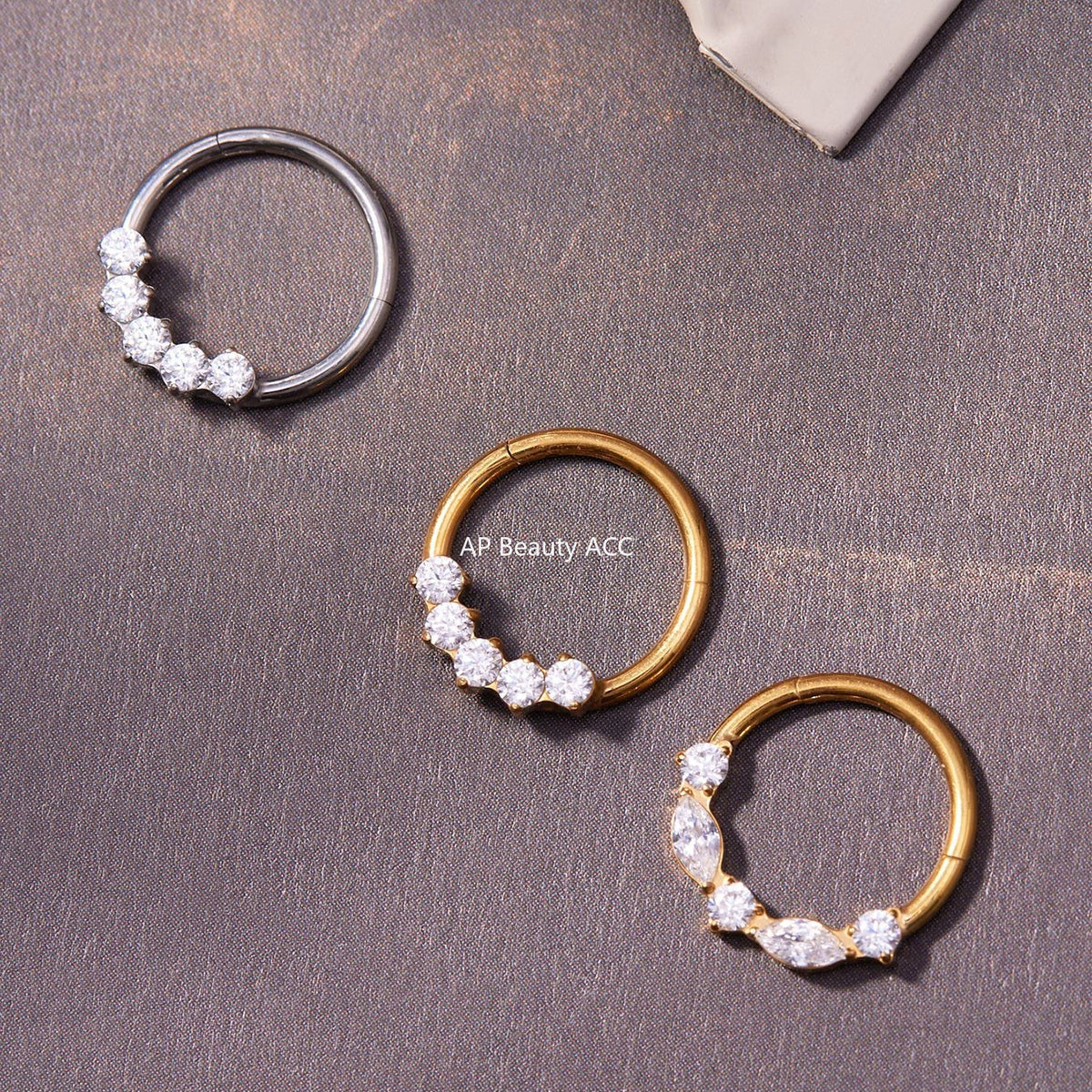 B廠-鈦合金鑲嵌5A鋯石鼻環歐美甜酷辣妹穿刺鼻環潮人時尚無縫環「T001」25.11-2