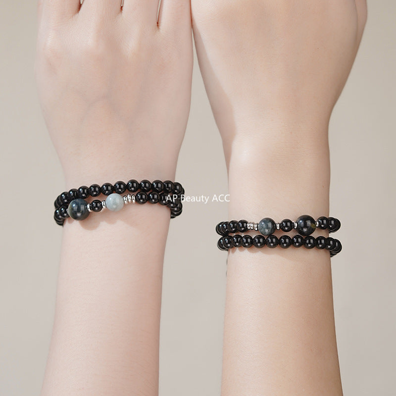 D廠-S999足銀男女雙層情侶手鍊古風幾何手串飾品溫柔個性手飾「YC4870SL_1」25.11-2