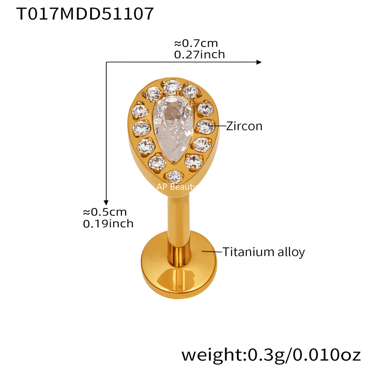 B廠-撒旦的孩子美人魚穿刺唇釘女鈦合釘甜酷辣妹唇環鈦合金飾品「T009」25.11-2