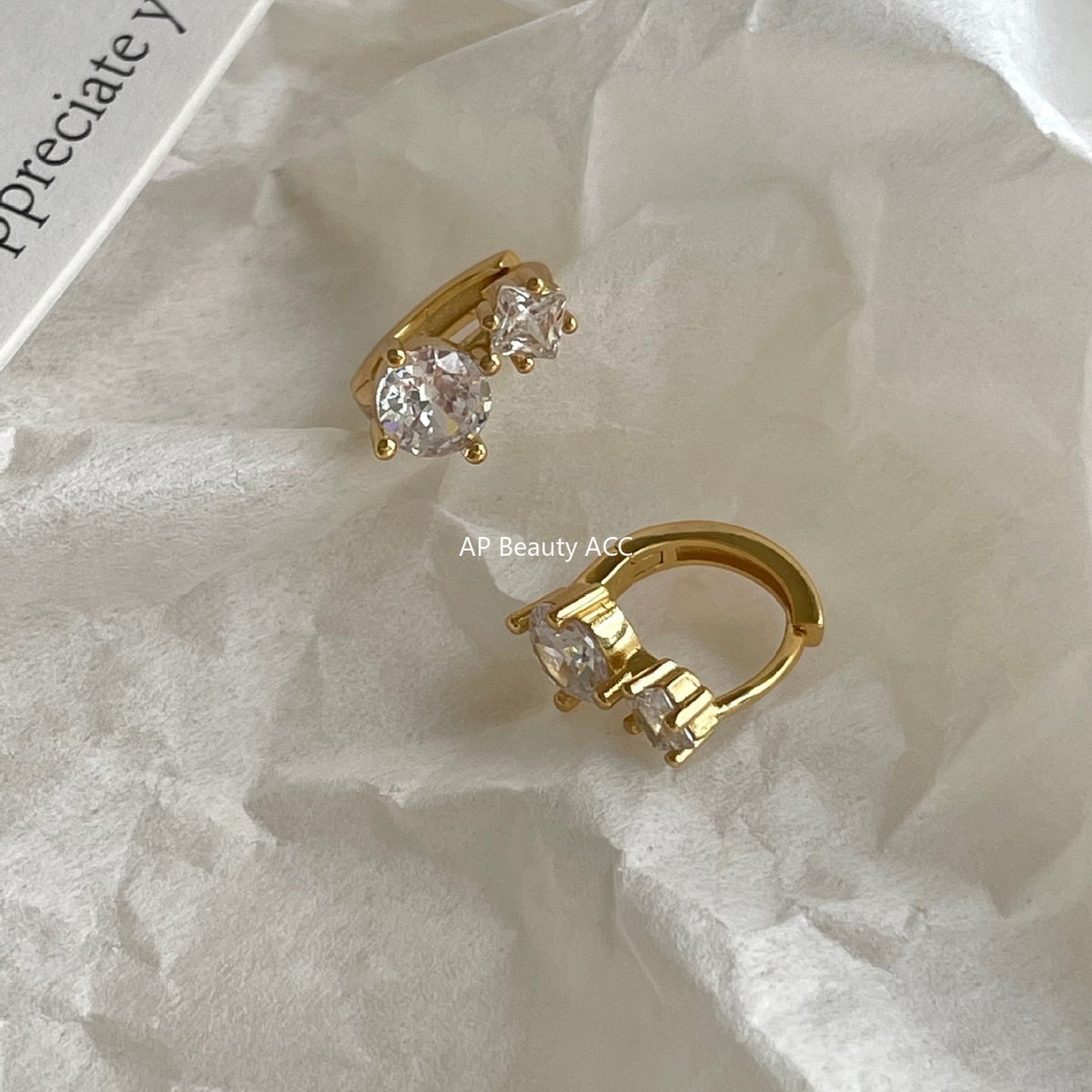 F廠-韓國韓版925純銀鋯石耳扣耳釘簡約氣質百搭ins風耳飾「C1419」25.11-1