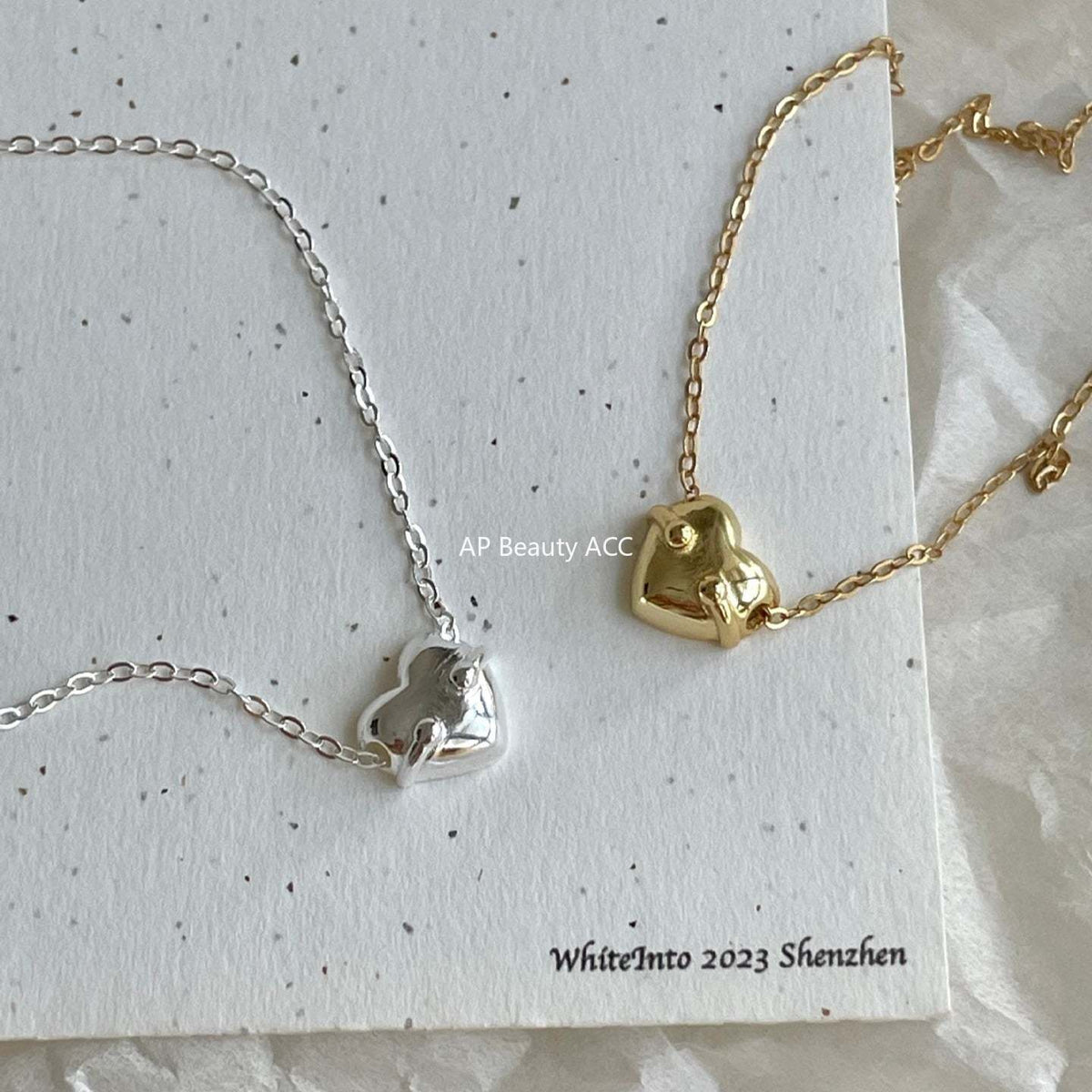 F廠-韓國韓版簡約銀飾 925純銀愛心項鍊百搭INS風個性設計款項鍊「B1385」25.11-4