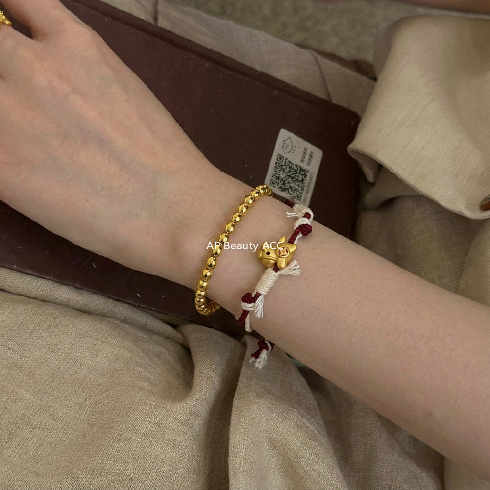 C廠-足銀999馬上有錢花  2026生肖馬 本命年紅繩手鍊錢幣琺瑯編繩手鍊「1631」25.12-3