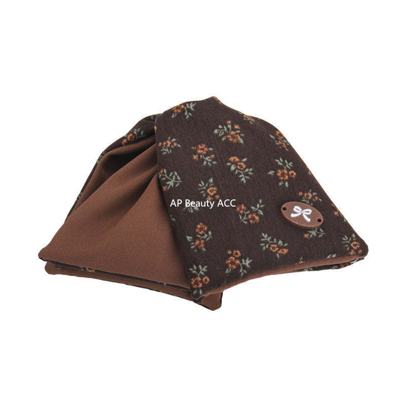 E廠-韓國秋冬復古設計感碎花三角抓夾氣質百搭扎馬尾美拉德鯊魚夾髮夾「27648」25.11-1