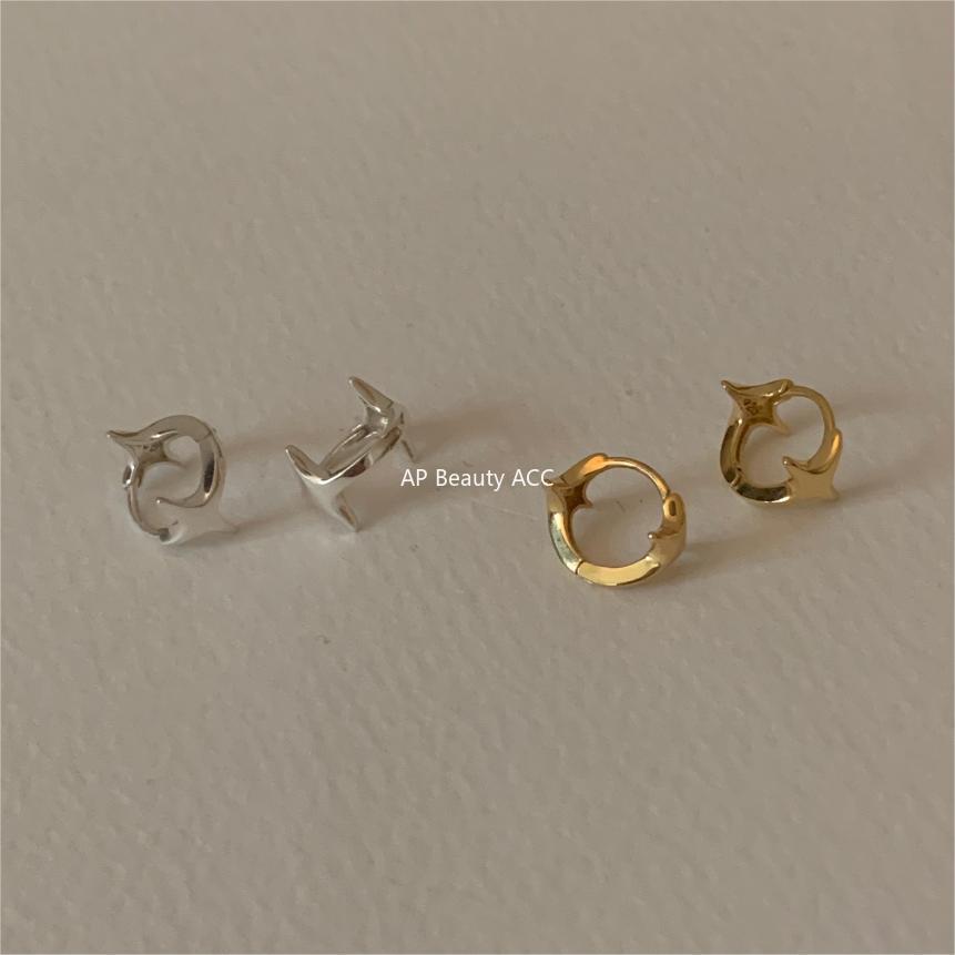 F廠-韓國韓版925純銀星星耳釘耳扣時尚氣質ins風簡約耳環「C1245」25.10-2