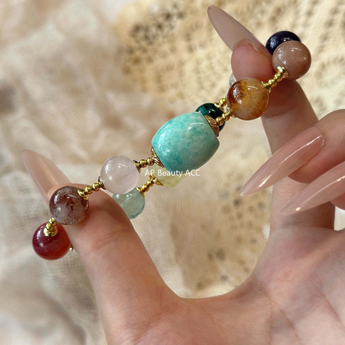 AS廠-天然水晶多寶手鍊女款多寶手串送人禮物新中式生日禮物送女友「l2933」25.10-5