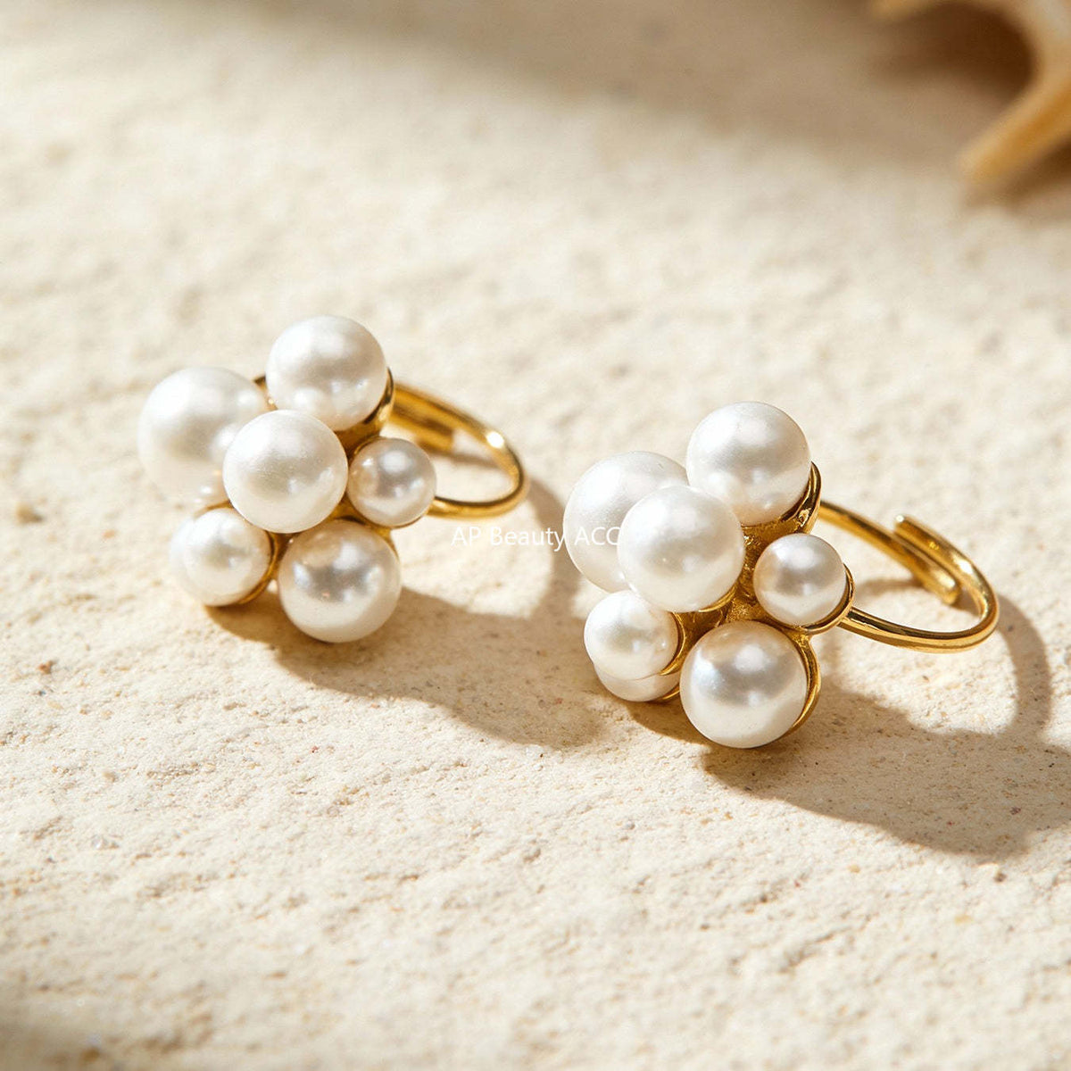 B廠-不鏽鋼多彩貝珠開口戒指個性圓膠紙手鍊首飾套裝鍍18k真金不掉色「TXA520-TXE520」25.12-3