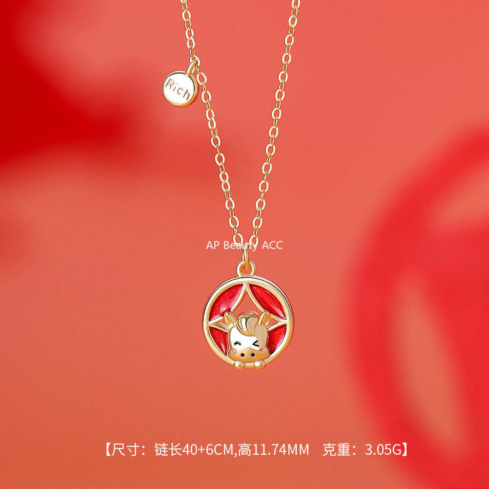 D廠-原創足銀S999財馬耳環本命年手鍊輕奢中式復古生肖馬項鍊首飾「YC10183E_1 YC2702N_1 YC5050SL_1」25.11-4