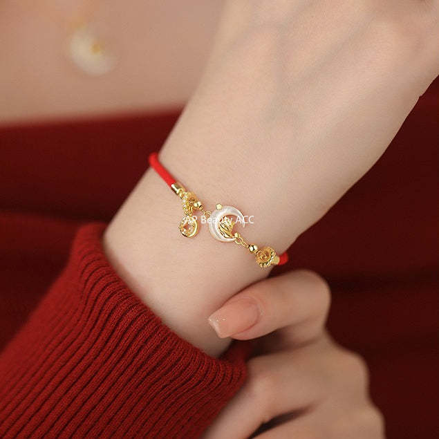 D廠-原創S925純銀月亮小馬項鍊輕奢手鍊本命年耳環新年精緻首飾批發「YC3353N_1 YC7046E_1 YC4915SL_1」25.12-1