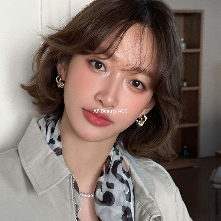 C廠-時尚簡約扭曲打結耳環女個性冷淡風百搭耳扣設計感小眾輕奢耳飾「EH-4325」25.12-3