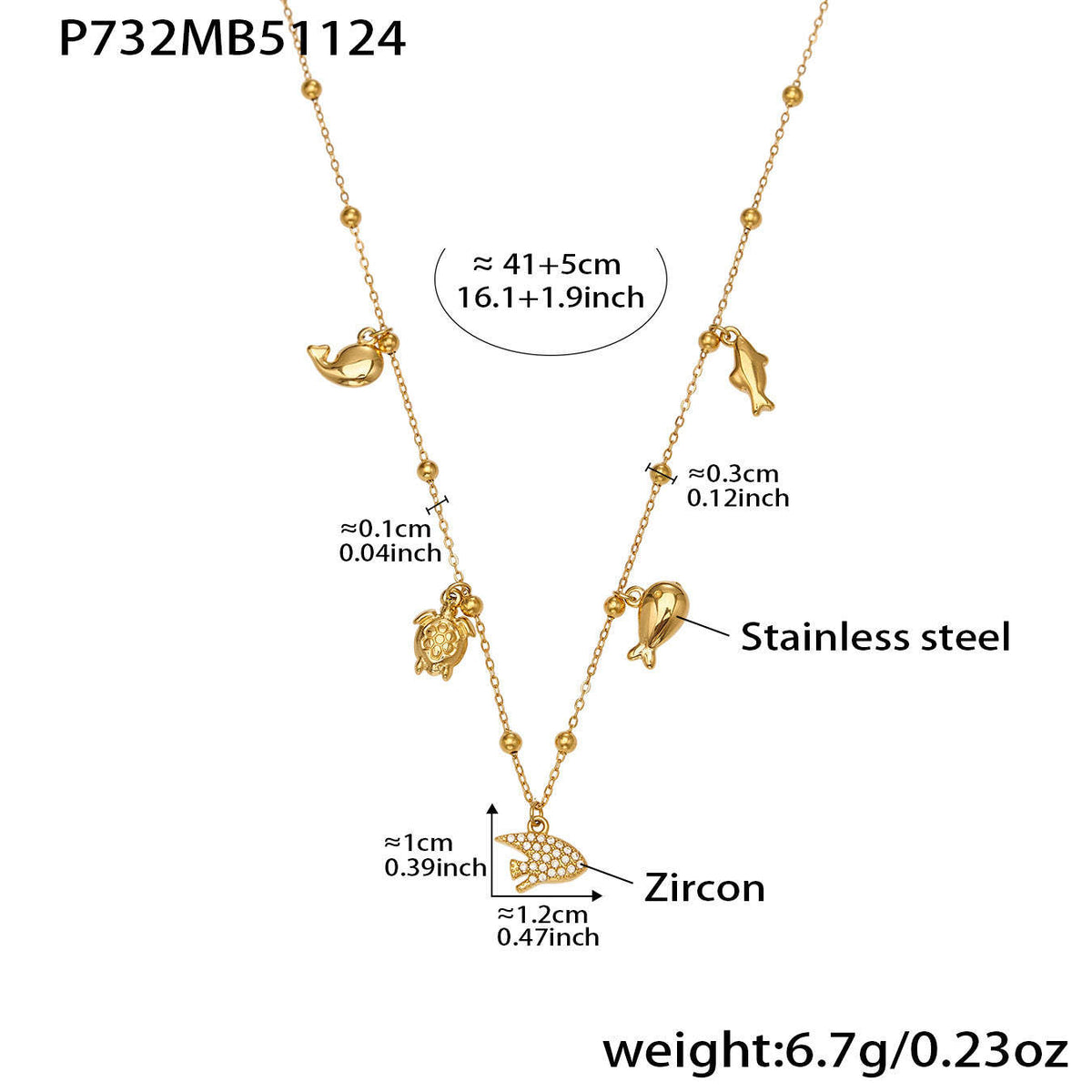 B廠-不鏽鋼DIY多配件鑲嵌鋯石吊墜十字夾珠項鍊鍍18k真金跨境時尚飾品「P732」25.11-4