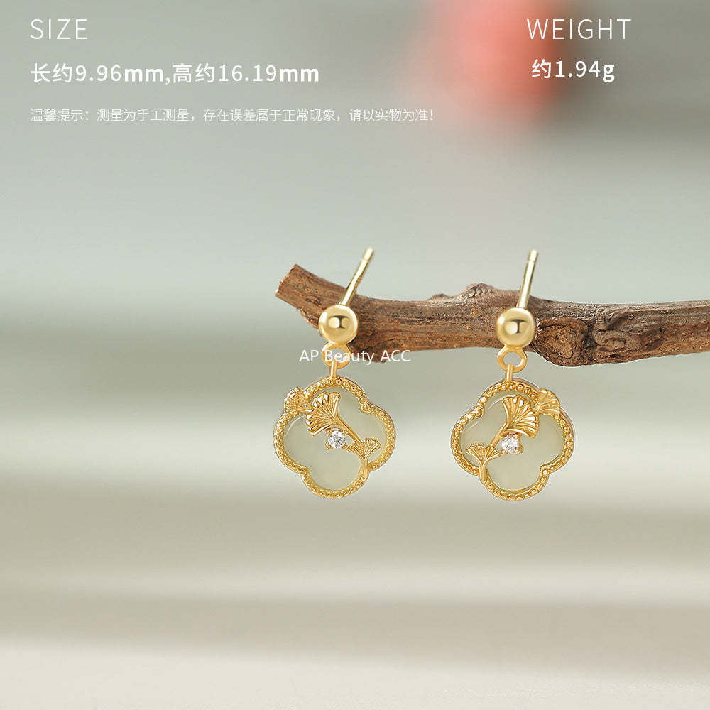 D廠-原創純銀S925何其有幸銀杏葉項鍊溫柔輕奢個性耳環小眾手鍊批發「YC9194E_1 YC4558SL_1 YC2030N_1」25.12-1