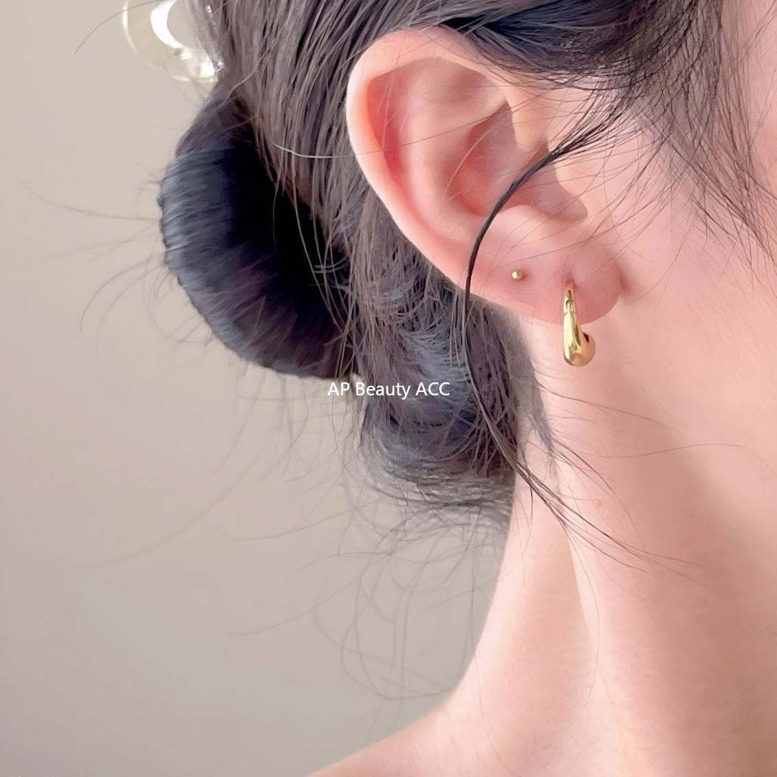 F廠-韓國韓版925純銀水滴耳扣耳釘簡約氣質百搭ins風耳飾「C1416」25.11-1