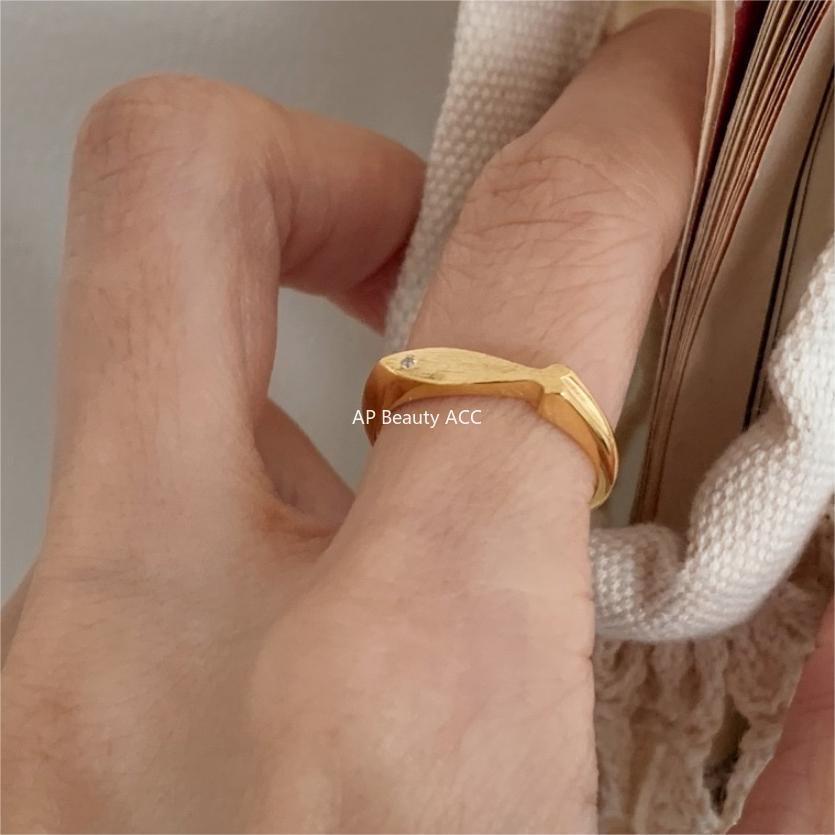 F廠-韓版飾品925純銀拉絲小魚戒指首飾時尚百搭INS戒指指環「J1898」25.12-2