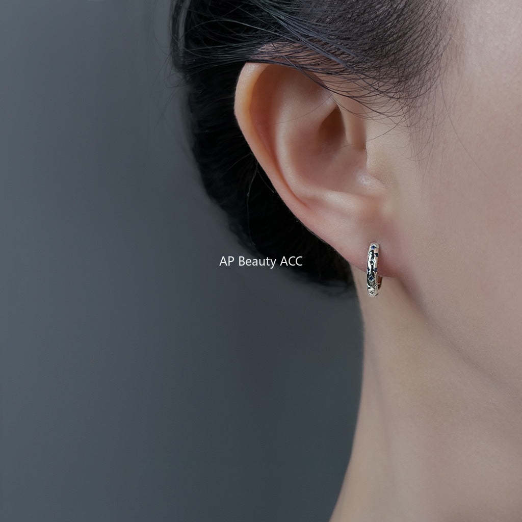 A廠-時尚高級感個性甜酷風芒星藍鋯石圓形幾何百搭耳環女氣質耳飾耳環「6946」25.10-4