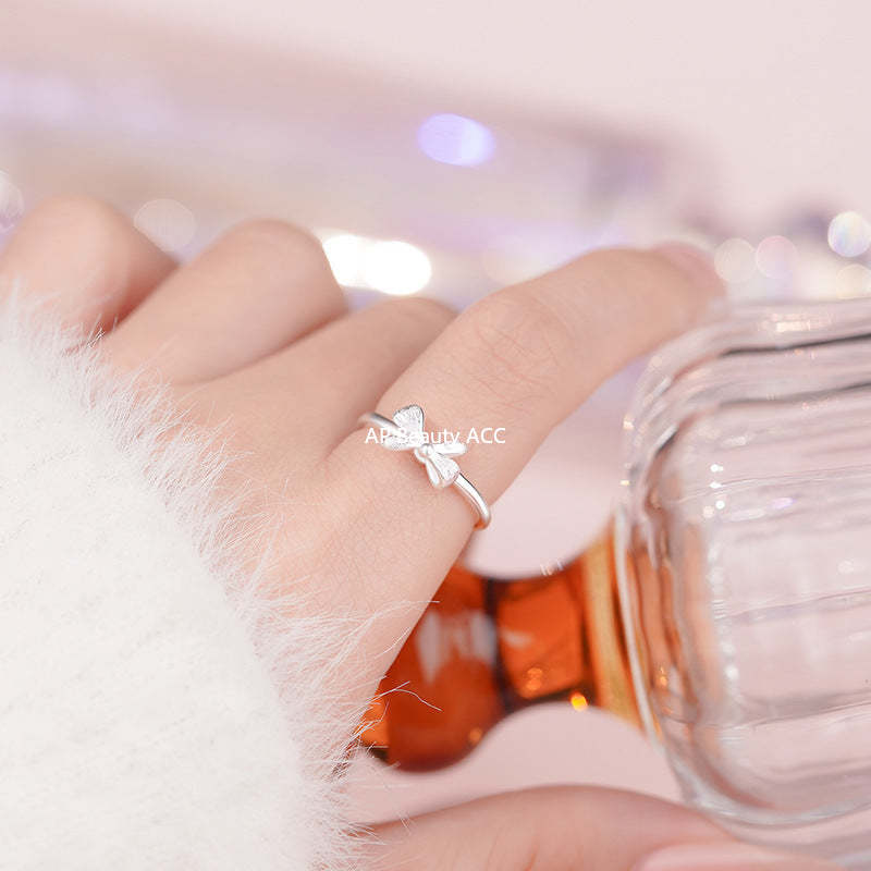 D廠-足銀S999蝴蝶結戒指仙女質感立體設計感韓風公主甜美氣質手飾「YC5125R_1」25.11-1