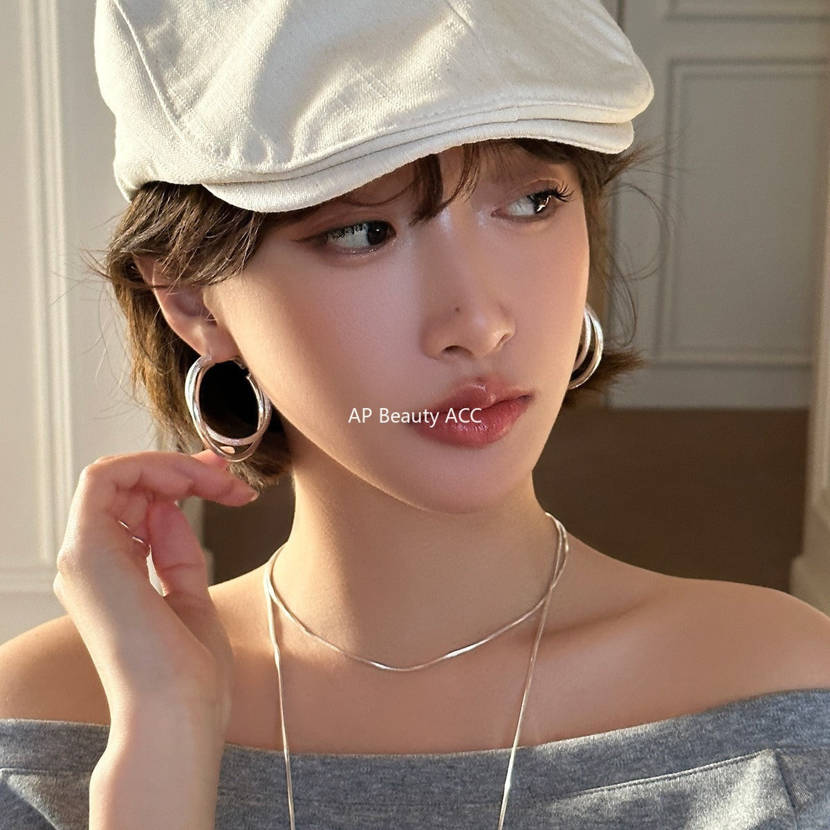 C廠-極簡高級感大耳圈女2025新款爆款時尚百搭耳環簡約小眾設計感耳飾「EH-4033」25.11-1