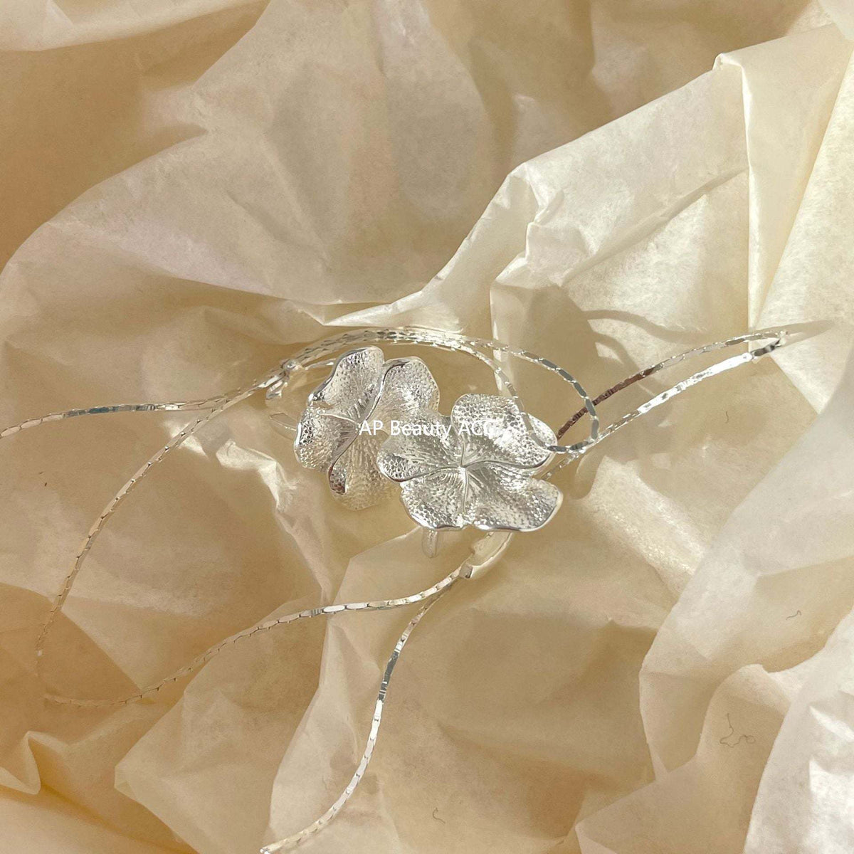 F廠-韓國韓版簡約S925純銀花朵耳夾女ins無耳洞破損簡約耳夾「C869」25.12-1