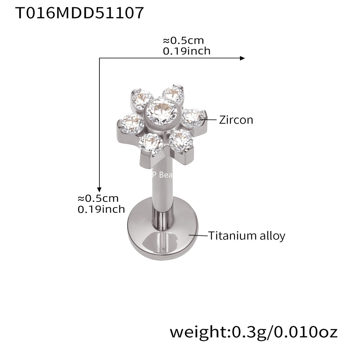 B廠-撒旦的孩子美人魚穿刺唇釘女鈦合釘甜酷辣妹唇環鈦合金飾品「T009」25.11-2