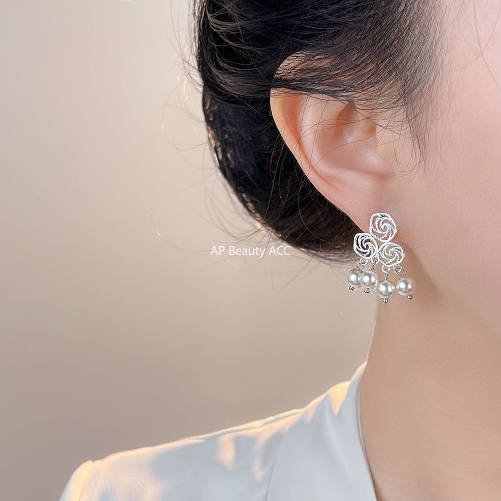 A廠-原創時尚高級感925銀針幾何鏤空藝術氣息新款手工耳飾工廠 耳環女「7058」25.11-2