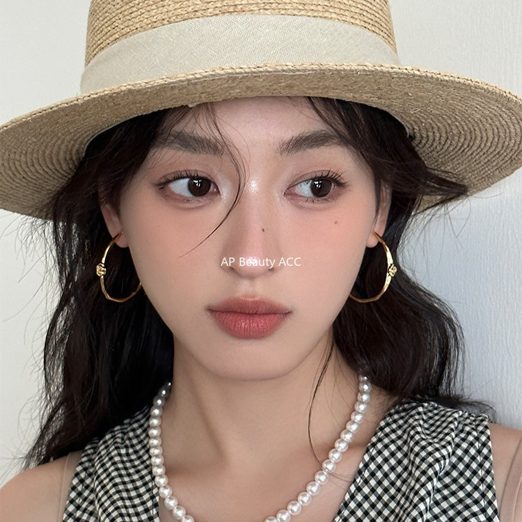 C廠-輕奢高級感玫瑰花耳釘女誇張港風大耳環森系精緻時尚氣質秋冬耳飾「EH-4138」25.11-2