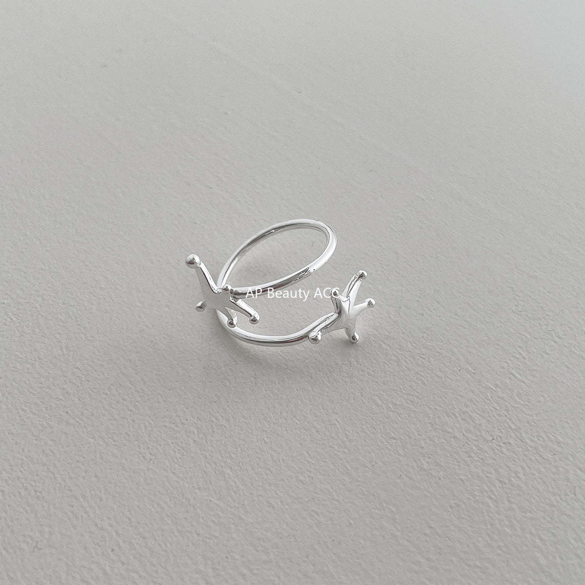 C廠-韓版純銀旋轉星星戒指女復古時尚設計感指環小眾高級感ins食指戒「JZ-0716」25.11-1