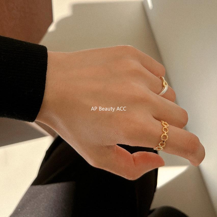 F廠-925純銀韓國韓飾麻花百搭戒指女食指環關節戒子飾品日韓裝飾戒指「J926」25.11-2