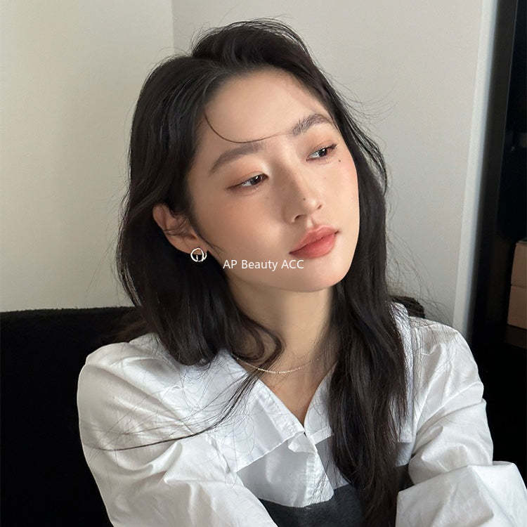 C廠-韓版幾何鏤空交織耳釘女ins小眾設計高級感素圈耳環不規則ins耳飾「EH-4410」25.12-1