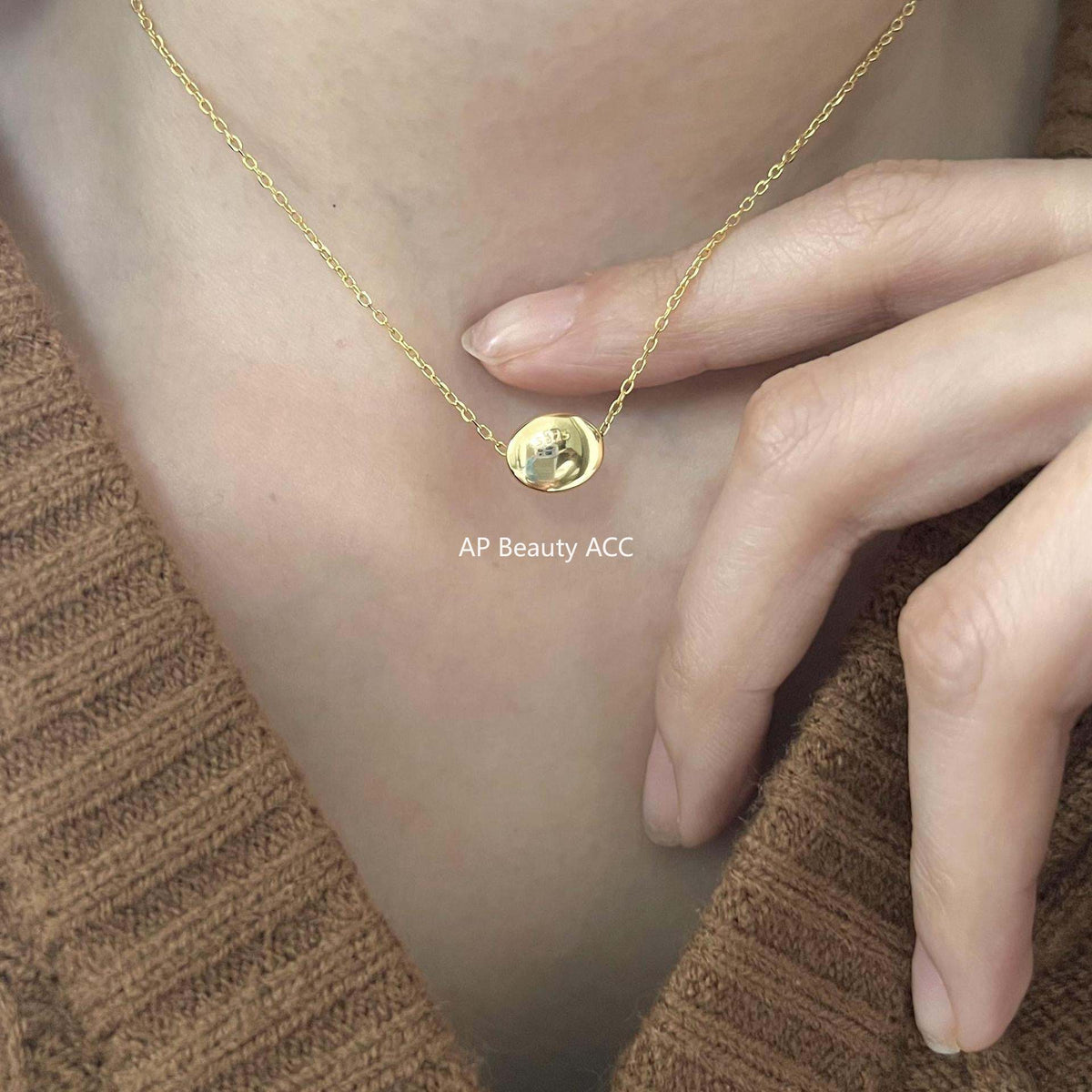 F廠-韓國韓版簡約銀飾 925純銀項鍊 小豆丁個性設計款項鍊「B1002」25.12-1