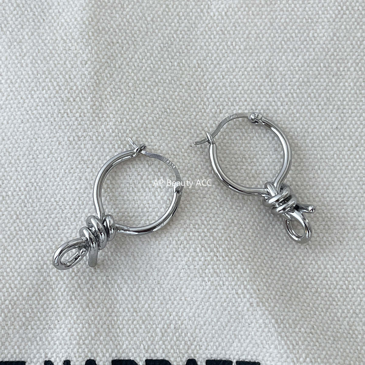 C廠-酷颯冷淡風獨特繩結耳扣女幾何個性冷淡風銀針耳扣輕奢高級感耳飾「EH-4395」25.12-2