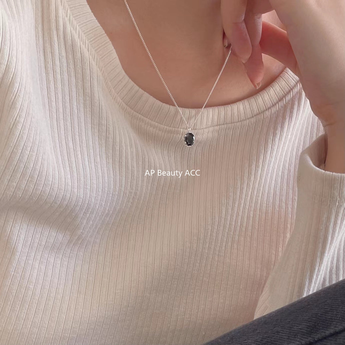 F廠-韓國韓版925純銀項鍊幾何個性銀飾品簡約圓形項鍊「B1083」25.11-2