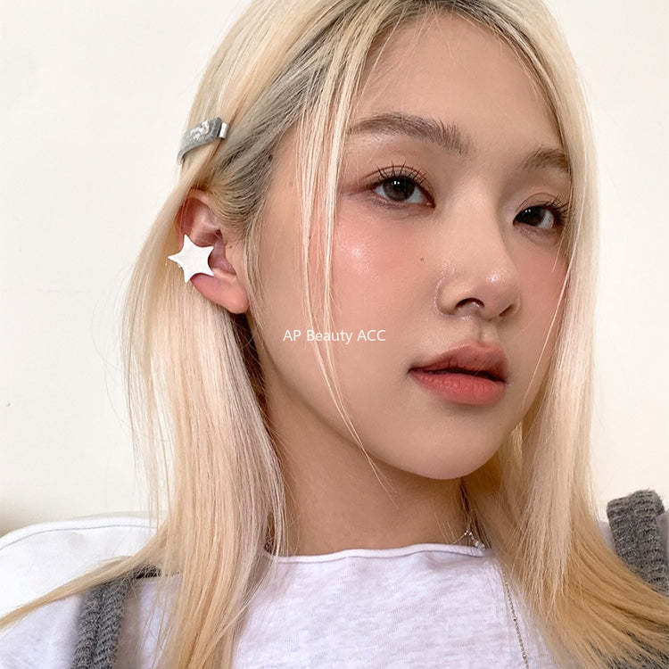 C廠-韓版拉絲五角星無耳洞耳夾女時尚簡約氣質耳骨夾輕C形高級感輕奢「EJ-49」25.12-1