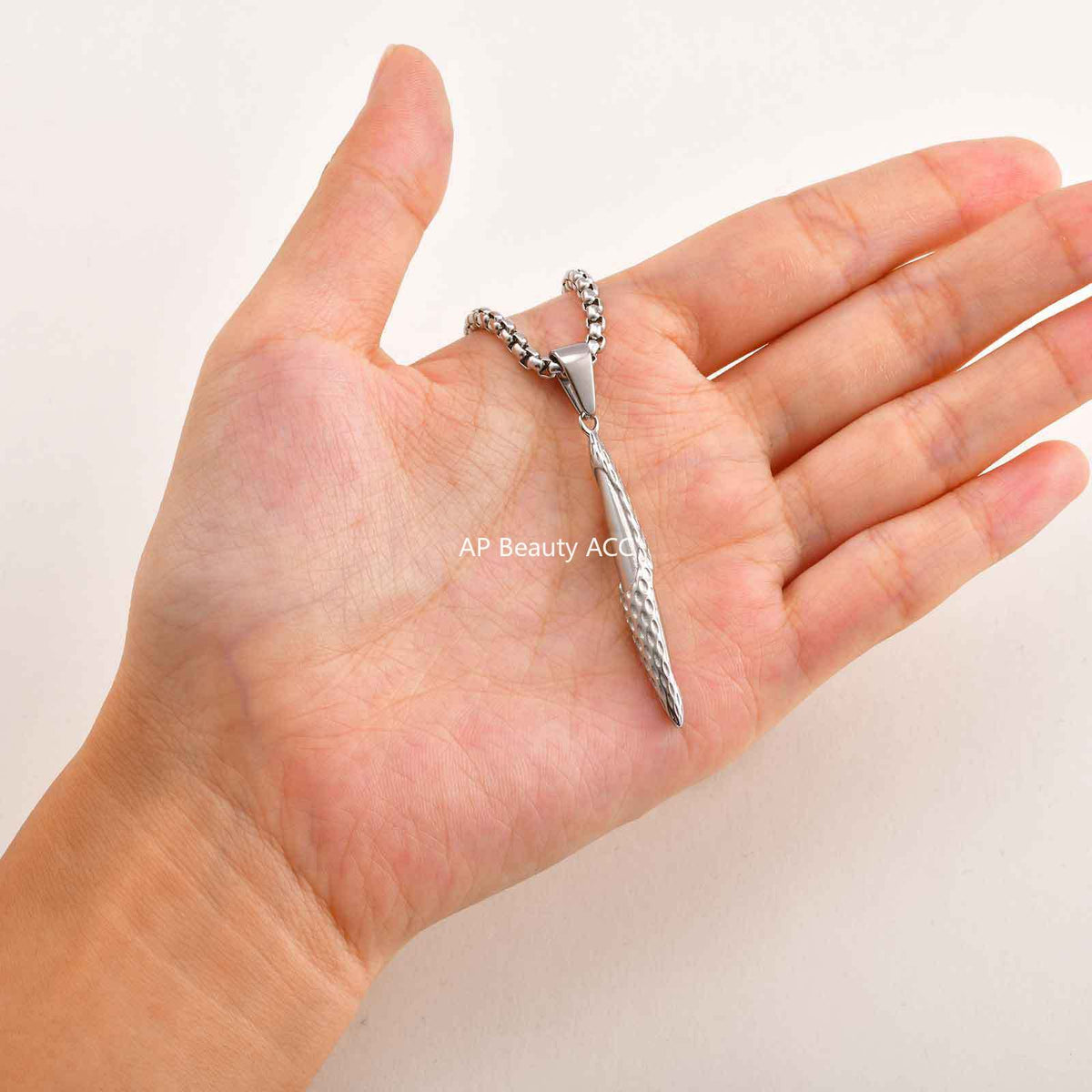 G廠-不鏽鋼跨境錘紋長條吊墜黑色時尚嘻哈風小眾個性飾品「PN-2217」25.11-1