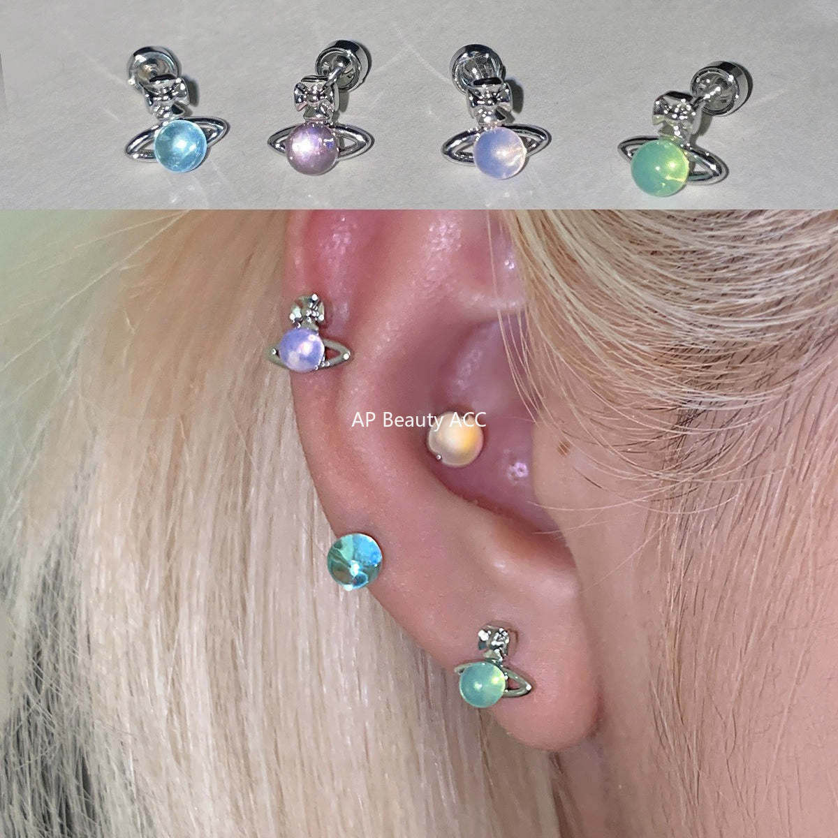 C廠-輕奢小眾高級感星球耳釘女多巴胺甜美鈦鋼耳環精緻甜酷風秋冬耳飾「EH-4343」25.12-2