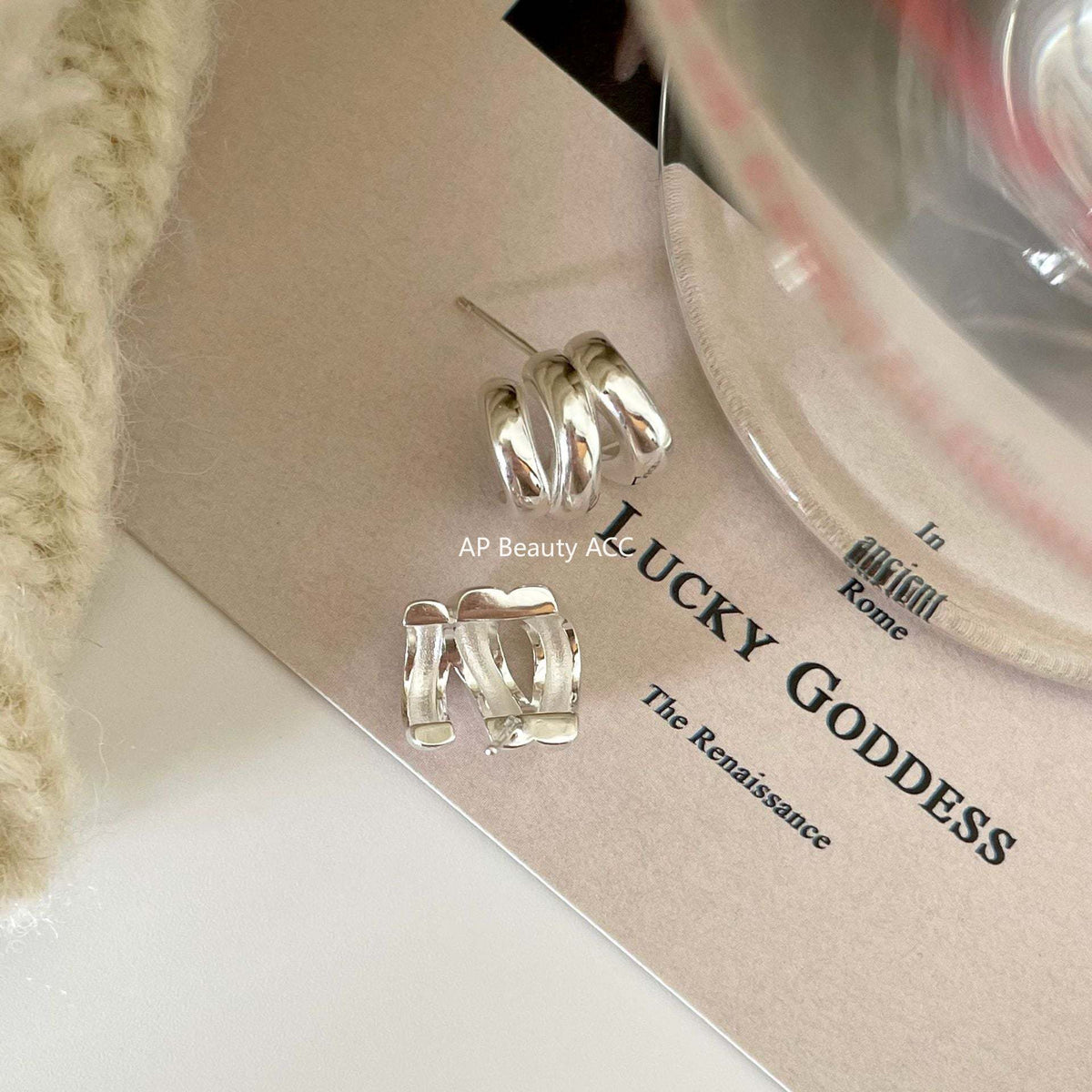 F廠-韓國韓版925純銀耳釘韓風INS極簡波紋耳環耳扣銀耳釘女「C878」25.12-1