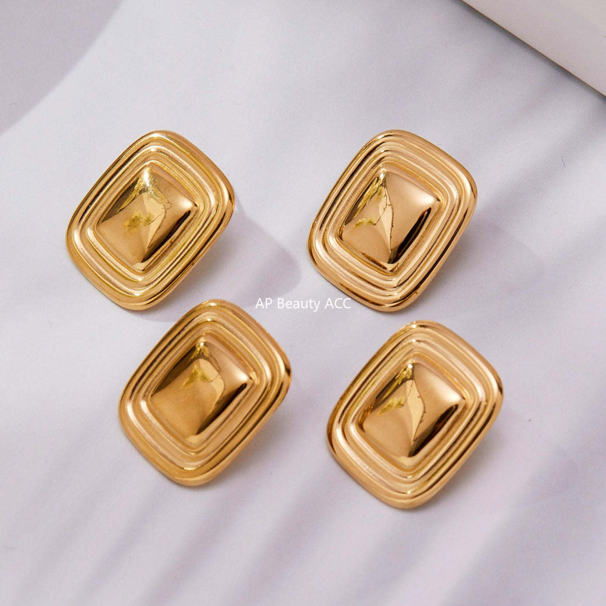 B廠-跨境新款不鏽鋼空心8子耳環ins小眾設計耳飾鍍18k金不掉色「F625-F626」25.10-5