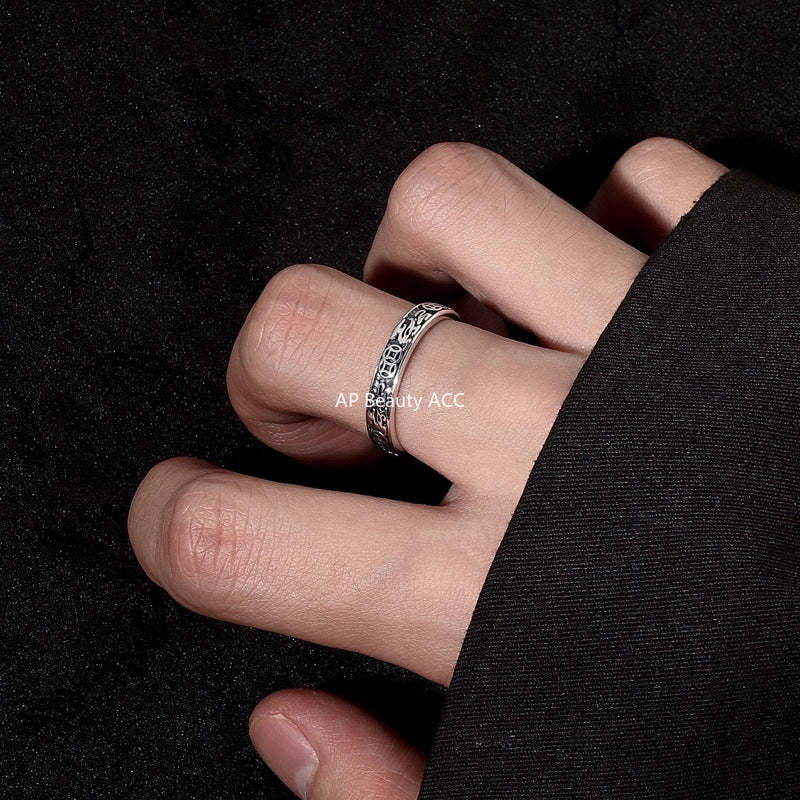 G廠-復古銅錢貔貅戒指男潮個性冷淡風開口指環時尚簡約立體浮雕食指戒「J2673」25.11-4