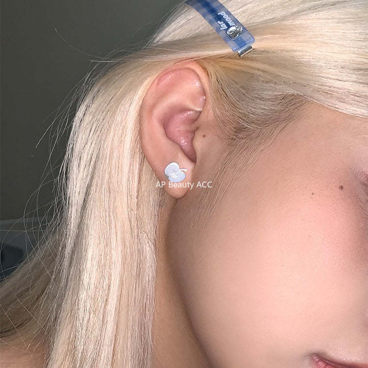 C廠-森系百搭蘋果耳釘女輕奢高級感星星銀針耳環冷淡風秋冬氣質耳飾品「EH-4339」25.11-4