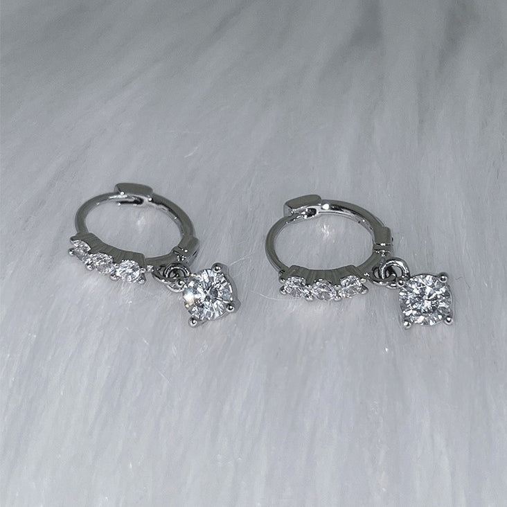 C廠-超閃水滴吊墜鋯石耳環女極簡日常高級感鈦鋼耳扣輕奢百搭秋冬耳飾「EH-4258」25.11-3