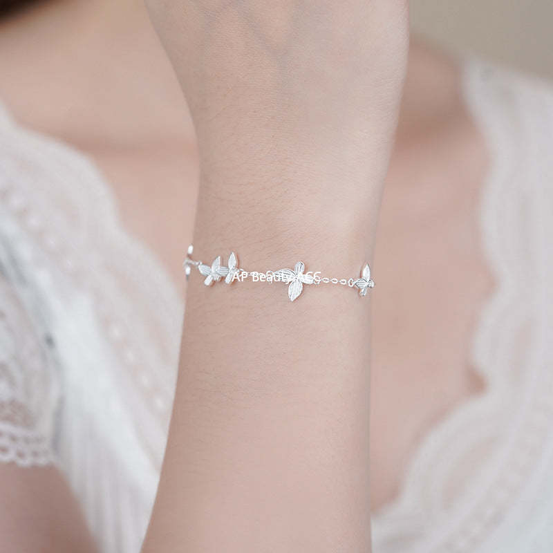 D廠-S999足銀甜美多隻蝴蝶手鍊女秋冬氣質小眾設計感輕奢閨蜜手飾「YC4672SL_1」25.11-1