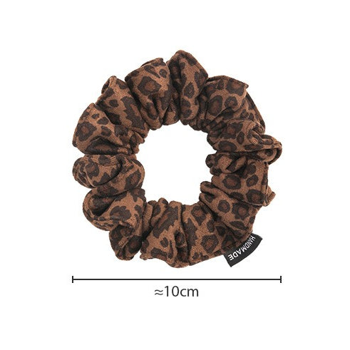 E廠-韓系新款豹紋麂皮絨小腸髮圈女簡約氣質少女丸子頭繩馬尾皮筋髮繩「27656」25.11-2