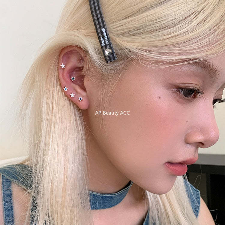 C廠-925純銀星星鋯石耳釘女時尚簡約氣質設計感甜美耳骨釘ins百搭耳飾「EH-4294」25.12-1
