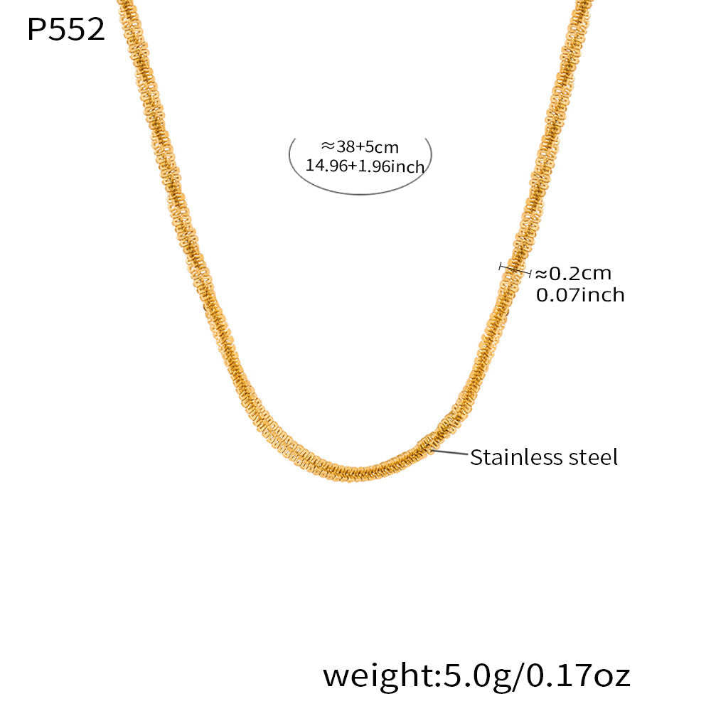 B廠-不鏽鋼滿天星菜花鏈波光粼粼超閃手鍊鎖骨項鍊套裝鍍18k金不掉色「P552」25.12-2