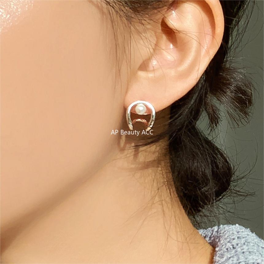 F廠-韓國韓版925純銀人造珍珠耳釘耳扣簡約氣質ins風耳釘「C1231」25.10-5