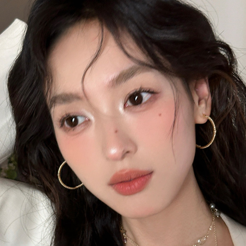 C廠-925銀針歐美大耳圈女簡約時尚百搭鋯石耳環ins小眾高級感網紅耳飾「EH-4102」25.10-1