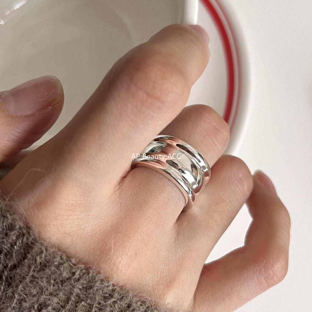 F廠-韓版飾品925純銀戒指個性潮人首飾時尚不規則開口戒指「J1710」25.12-1